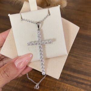 Dazzling Silver Cross Necklace